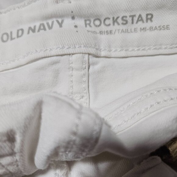 Old Navy Rockstar Mid Rise Jeans Womens Size 4 Skinny White Denim Pants - Picture 7 of 9